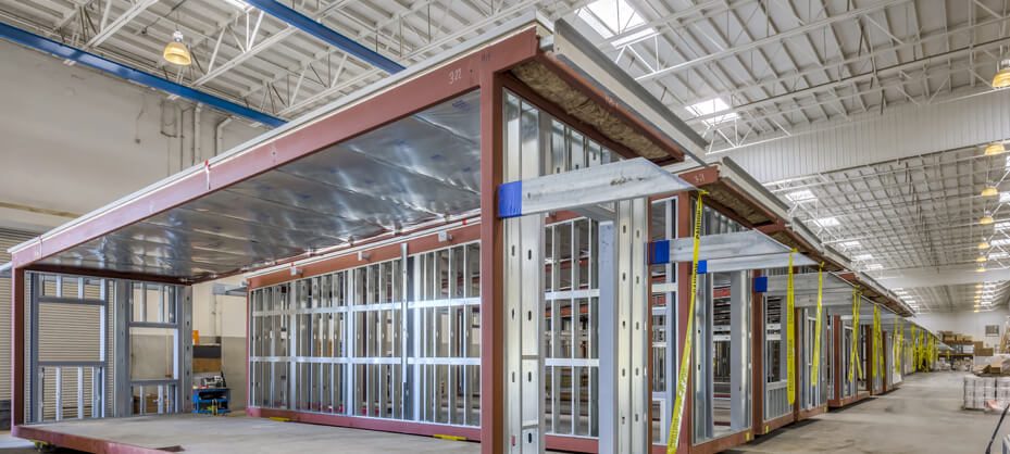 All-steel frame in factory