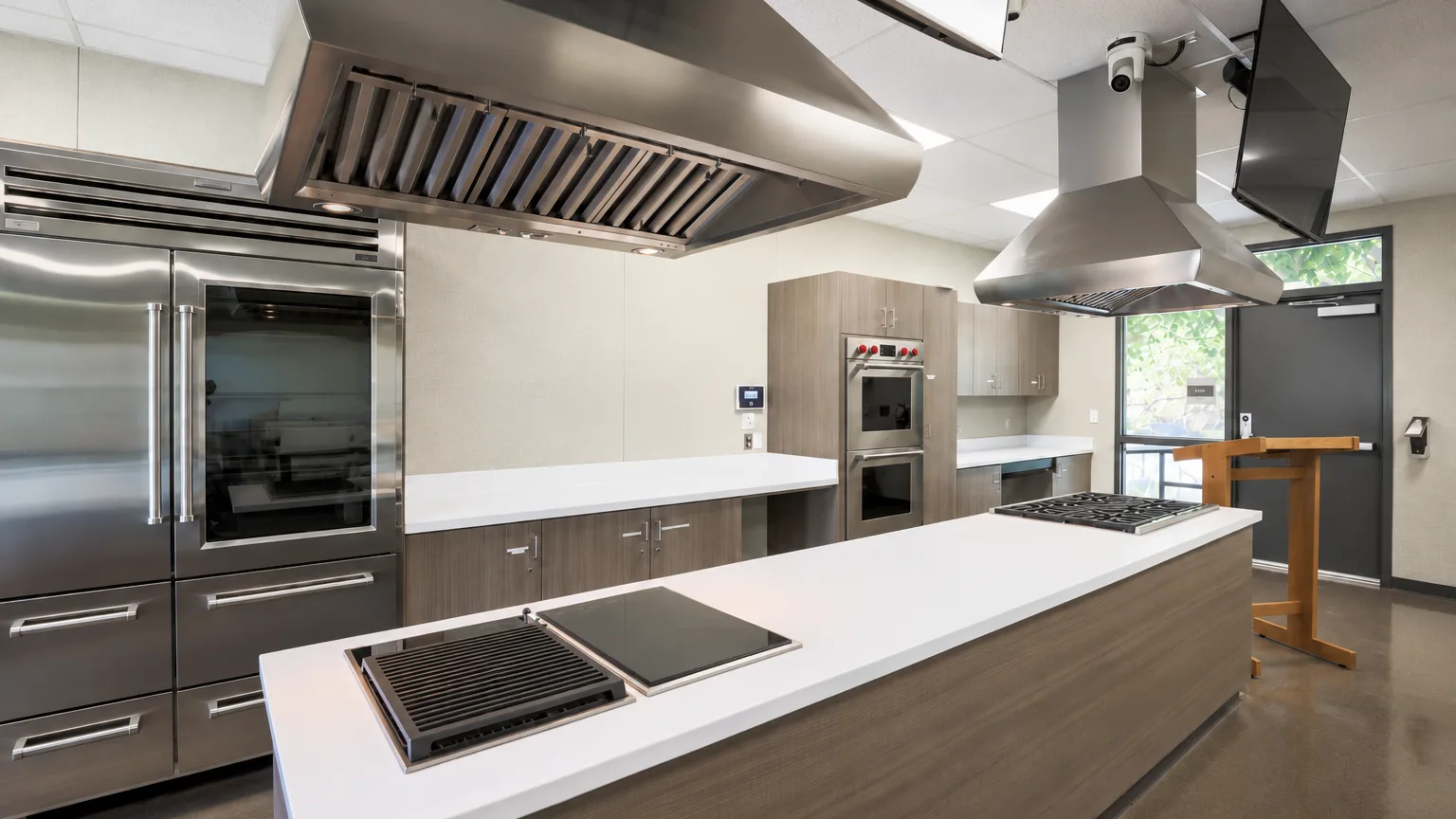 Demonstration kitchen used for cooking classes at College of Marin Organic Farm